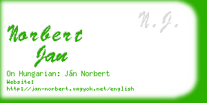 norbert jan business card